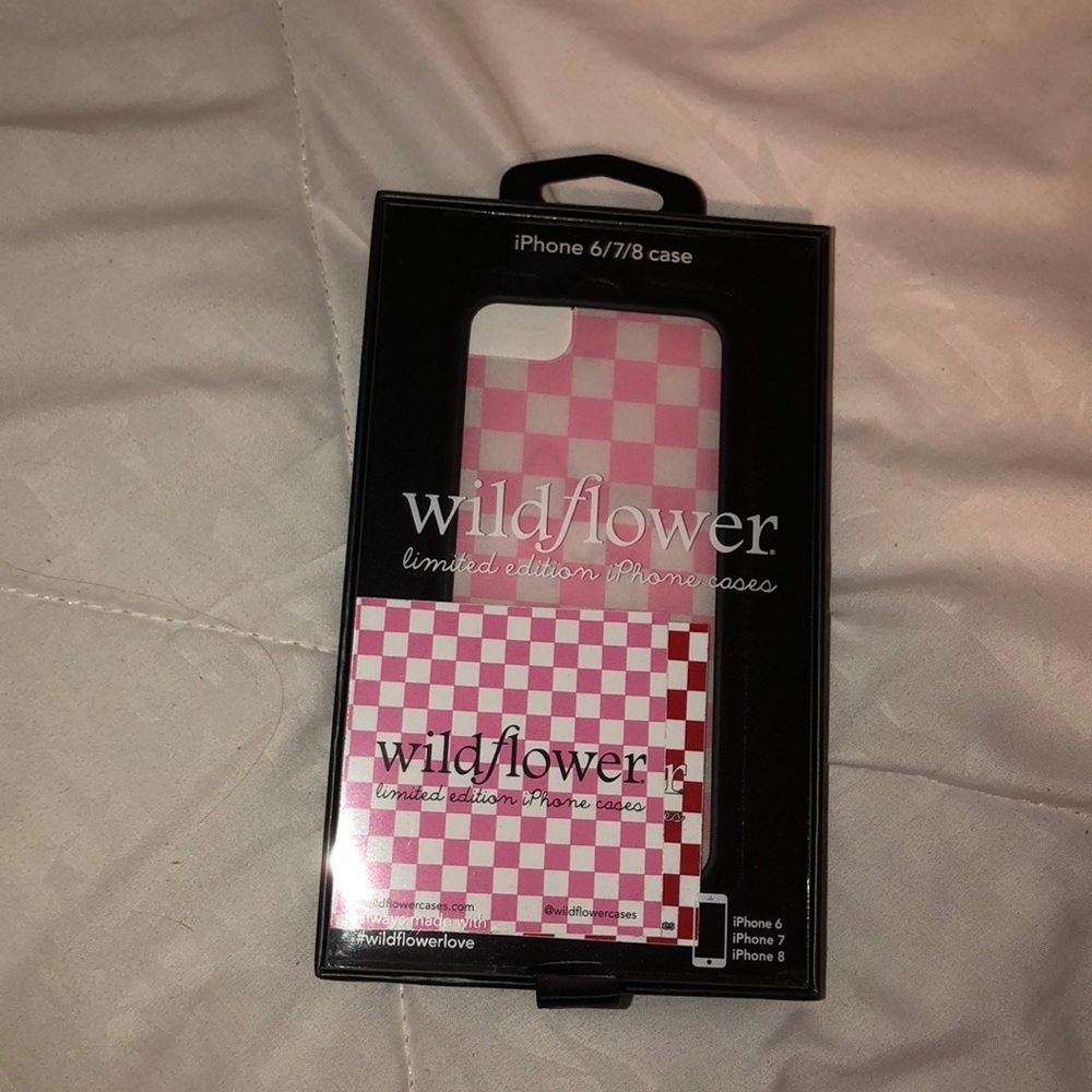 Wildflower pink checkered case for iPhone 6,7 & 8